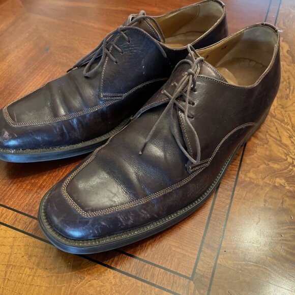 Santoni Made In Italy Brown Leather Dress Shoes Oxford Lace Up Size 9.5D Apron main image 7